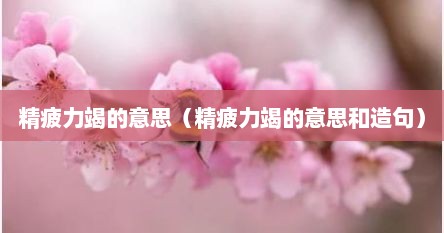精疲力竭的意思（精疲力竭的意思和造句）