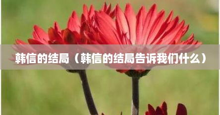 韩信的结局（韩信的结局告诉我们什么）