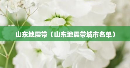 山东地震带（山东地震带城市名单）
