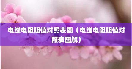 电线电阻阻值对照表图（电线电阻阻值对照表图解）