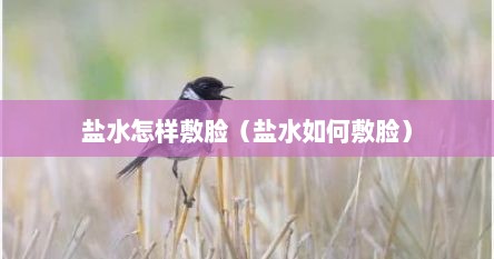 盐水怎样敷脸（盐水如何敷脸）
