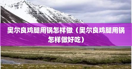 奥尔良鸡腿用锅怎样做（奥尔良鸡腿用锅怎样做好吃）