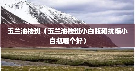 玉兰油祛斑（玉兰油祛斑小白瓶和抗糖小白瓶哪个好）