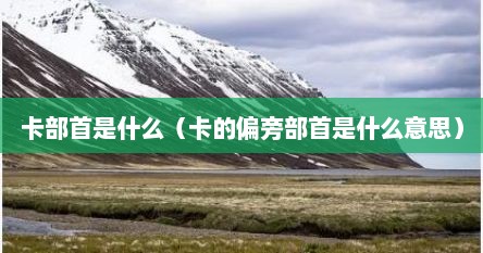 卡部首是什么（卡的偏旁部首是什么意思）