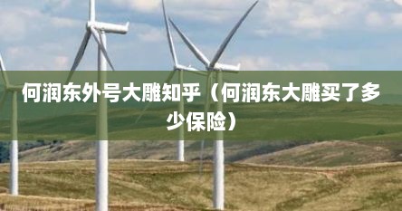 何润东外号大雕知乎（何润东大雕买了多少保险）