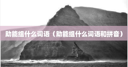 助能组什么词语（助能组什么词语和拼音）