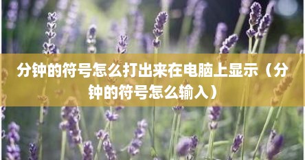 分钟的符号怎么打出来在电脑上显示（分钟的符号怎么输入）