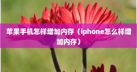 苹果手机怎样增加内存（iphone怎么样增加内存）