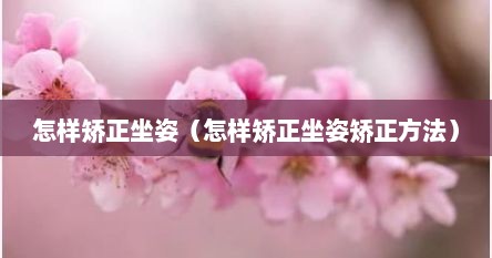 怎样矫正坐姿（怎样矫正坐姿矫正方法）