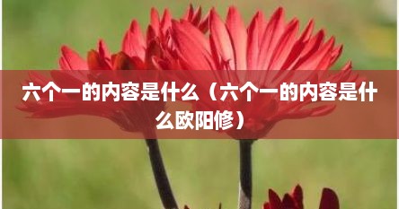 六个一的内容是什么（六个一的内容是什么欧阳修）