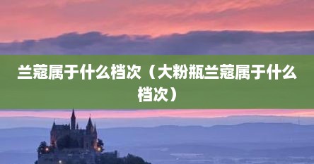 兰蔻属于什么档次（大粉瓶兰蔻属于什么档次）