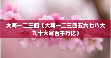 大写一二三四（大写一二三四五六七八大九十大写百千万亿）