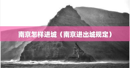 进入南京条件（如何进南京）