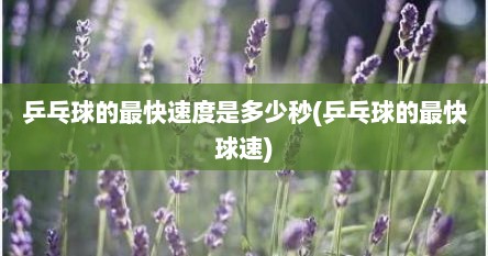 乒乓球的最快速度是多少秒(乒乓球的最快球速)
