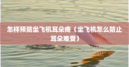 怎样预防坐飞机耳朵疼（坐飞机怎么防止耳朵难受）