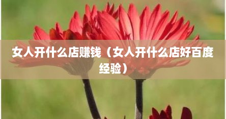 女人开什么店赚钱（女人开什么店好百度经验）