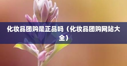 化妆品团购是正品吗（化妆品团购网站大全）