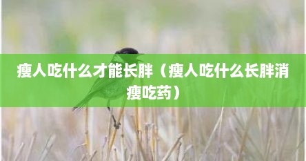 瘦人吃什么才能长胖（瘦人吃什么长胖消瘦吃药）