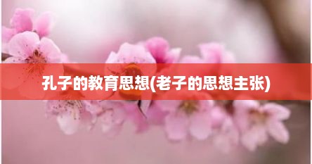 孔子的教育思想(老子的思想主张)