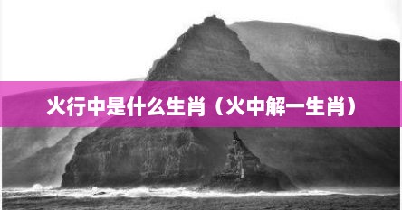火行中是什么生肖（火中解一生肖）