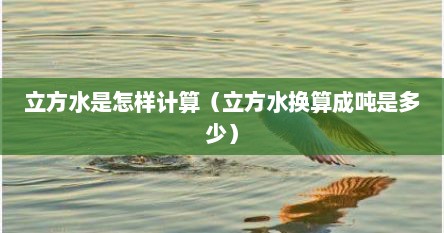 立方水是怎样计算（立方水换算成吨是多少）