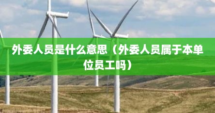 外委人员是什么意思（外委人员属于本单位员工吗）