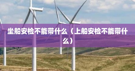 坐船安检不能带什么（上船安检不能带什么）