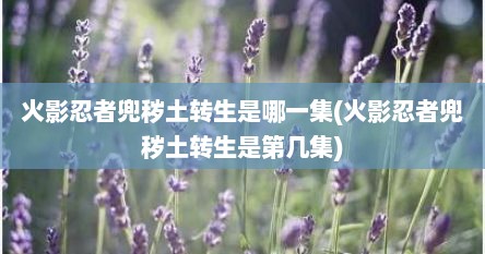 火影忍者兜秽土转生是哪一集(火影忍者兜秽土转生是第几集)