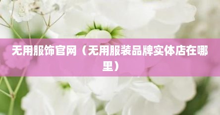 无用服饰官网（无用服装品牌实体店在哪里）