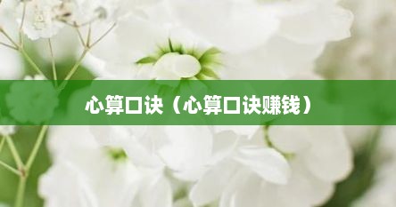 心算口诀（心算口诀赚钱）