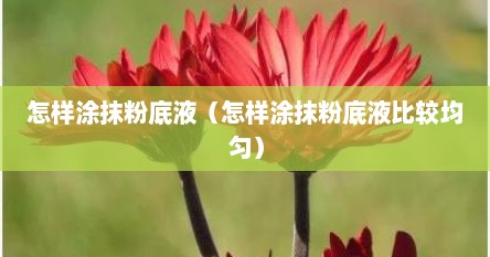 怎样涂抹粉底液（怎样涂抹粉底液比较均匀）