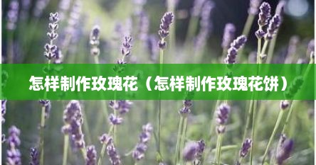怎样制作玫瑰花（怎样制作玫瑰花饼）