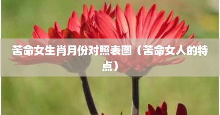 苦命女生肖月份对照表图（苦命女人的特点）