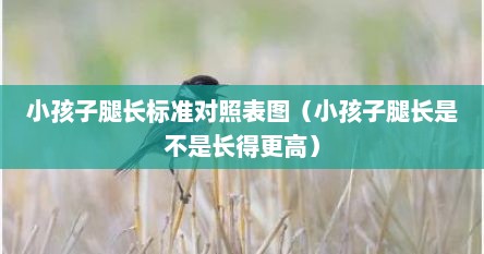小孩子腿长标准对照表图（小孩子腿长是不是长得更高）