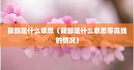 鞍部是什么意思（鞍部是什么意思等高线的情况）