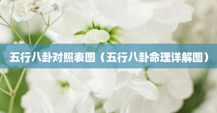 五行八卦对照表图（五行八卦命理详解图）