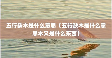 五行缺木是什么意思（五行缺木是什么意思木又是什么东西）