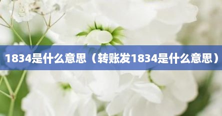1834是什么意思（转账发1834是什么意思）