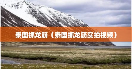 泰国抓龙筋（泰国抓龙筋实拍视频）