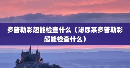 多普勒彩超能检查什么（泌尿系多普勒彩超能检查什么）