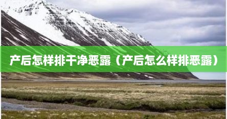 产后怎样排干净恶露（产后怎么样排恶露）