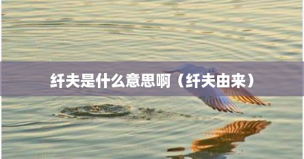 纤夫是什么意思啊（纤夫由来）