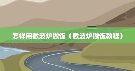 怎样用微波炉做饭（微波炉做饭教程）