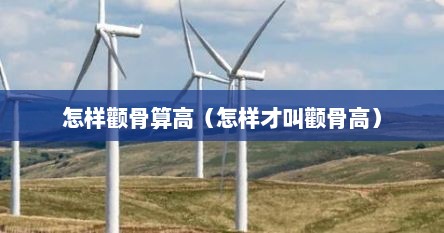 怎样颧骨算高（怎样才叫颧骨高）