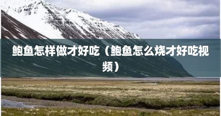 鲍鱼怎样做才好吃（鲍鱼怎么烧才好吃视频）