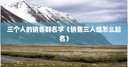 三个人的销售群名字（销售三人组怎么起名）