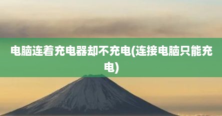 电脑连着充电器却不充电(连接电脑只能充电)