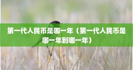 第一代人民币是哪一年（第一代人民币是哪一年到哪一年）