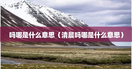 吗哪是什么意思（清晨吗哪是什么意思）
