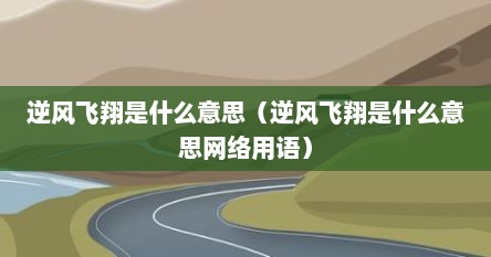 逆风飞翔是什么意思（逆风飞翔是什么意思网络用语）
